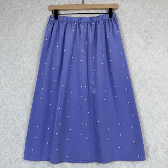 Vtg 70s Diane Von Furstenberg Matching Skirt Set 10 Purple Cherries DVF Retro - Picture 13 of 16